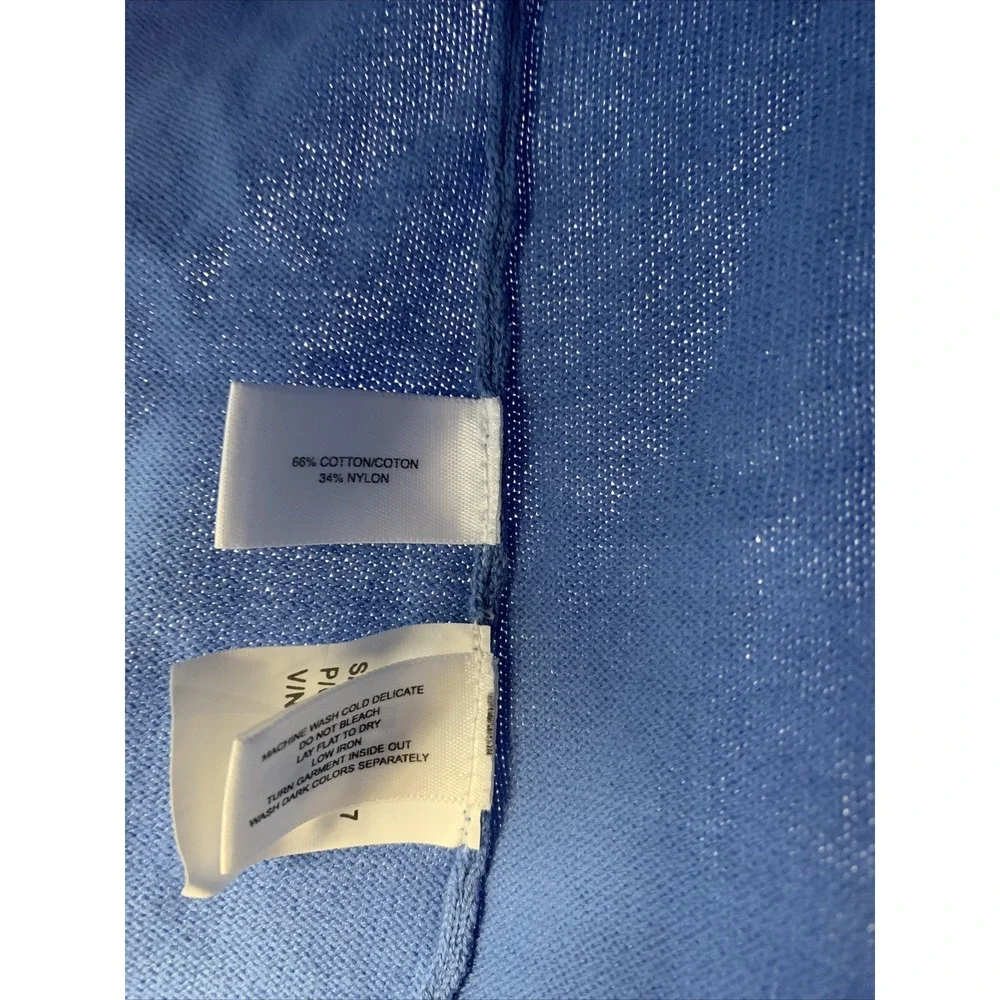 Cutter & Buck Sweater Medium‎ Pullover Unisex Womens y2k V-Neck Blue 100% Cotton
